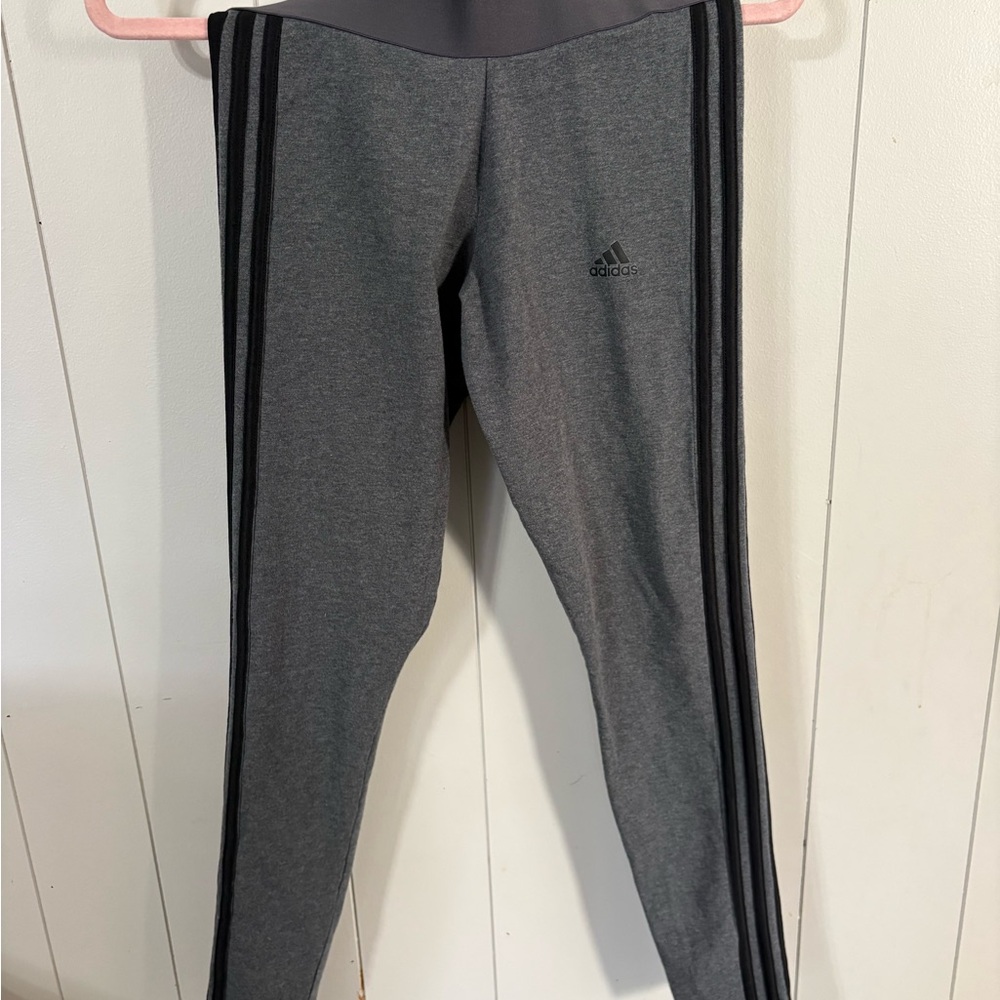 Adidas Gray Leggings with Black Accents